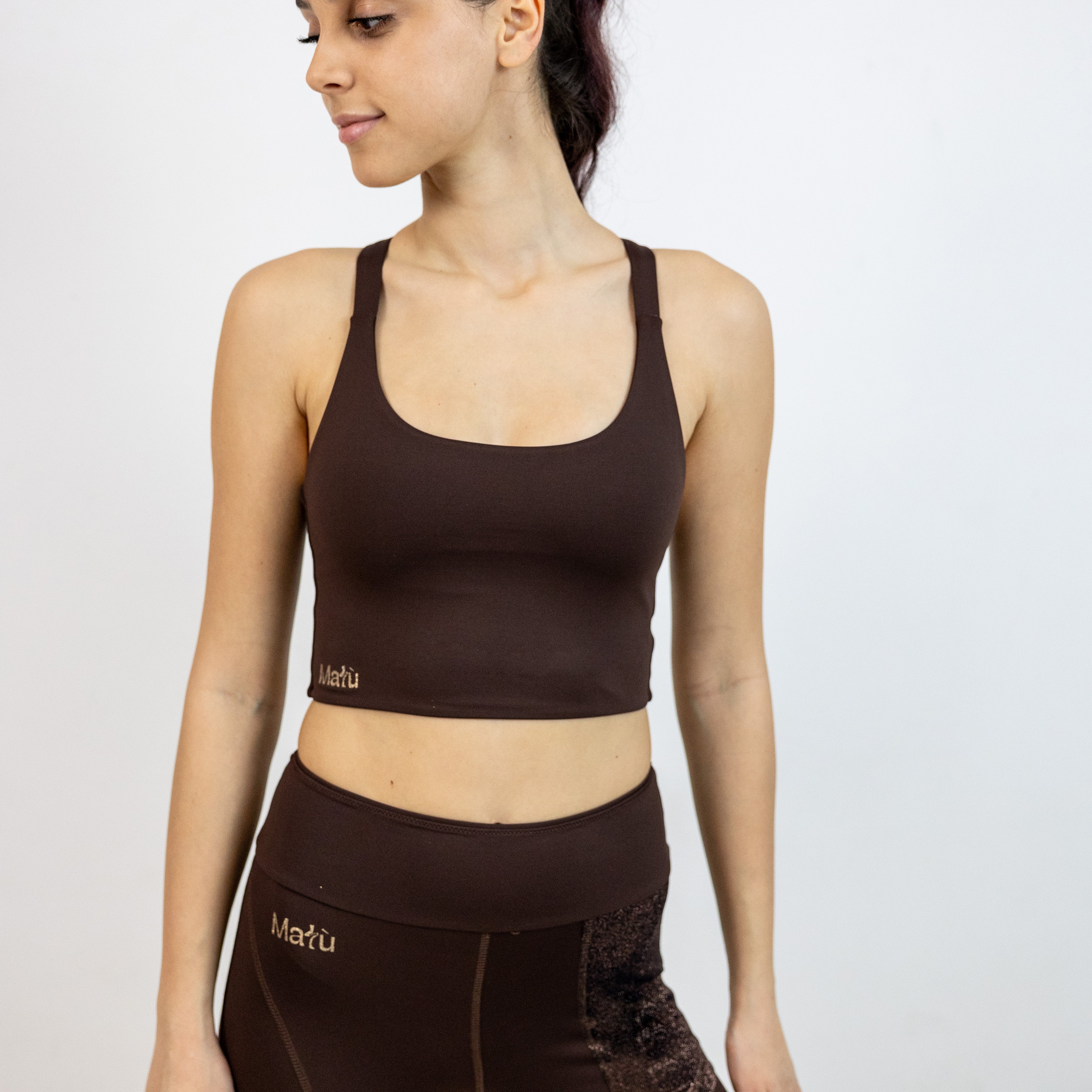 Zoe' top con Bretelle Incrociate Dietro in Lurex